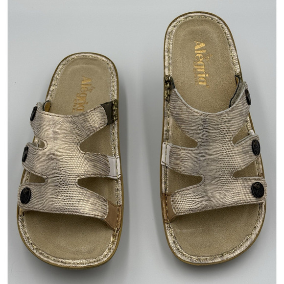Alegria Venice Sandals Women's Size 9 (39) Gold Your Own Way Leather Comfort NIB - Picture 3 of 11